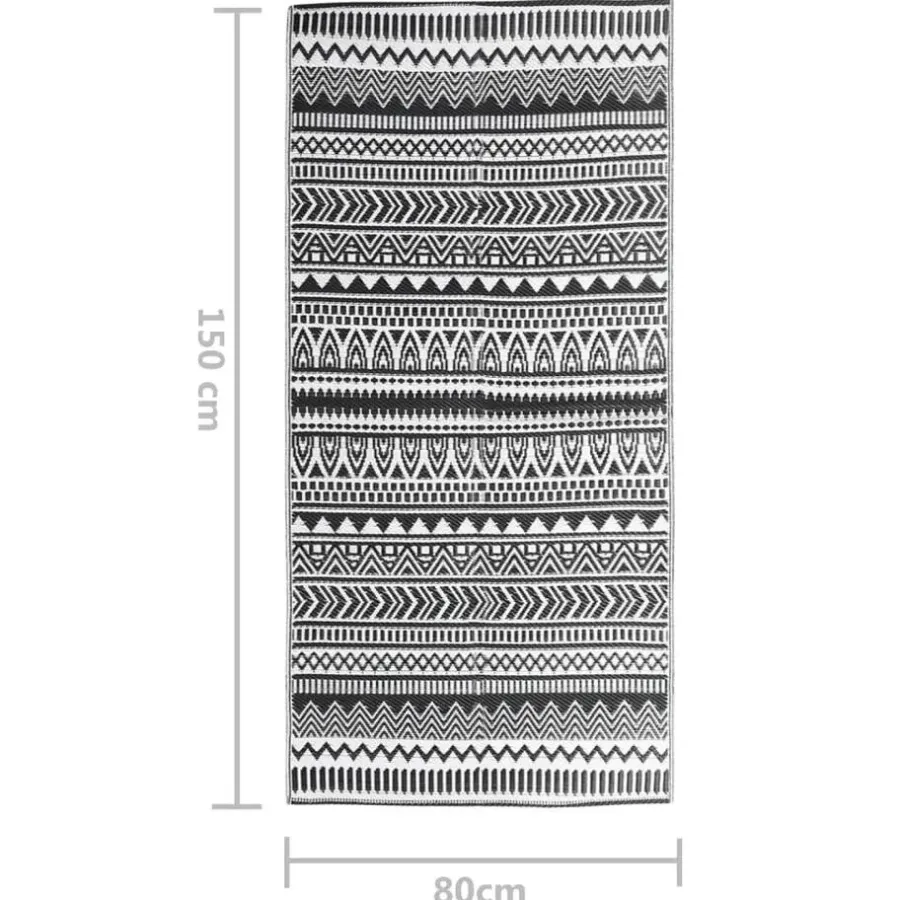 vidaXL - Buitenkleed - Zwart - Polypropyleen - 80 x 150 cm