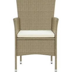 vidaXL - Buitenstoel - Beige - Poly rattan - 2 stuks