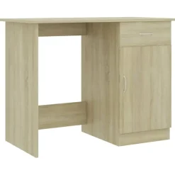 vidaXL - Bureau - Bruin - Bewerkt hout
