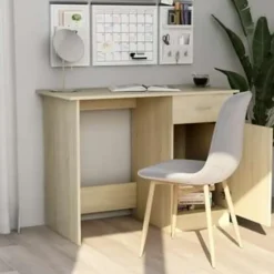 vidaXL - Bureau - Bruin - Bewerkt hout