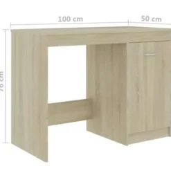 vidaXL - Bureau - Bruin - Bewerkt hout