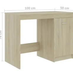 vidaXL - Bureau - Bruin - Bewerkt hout