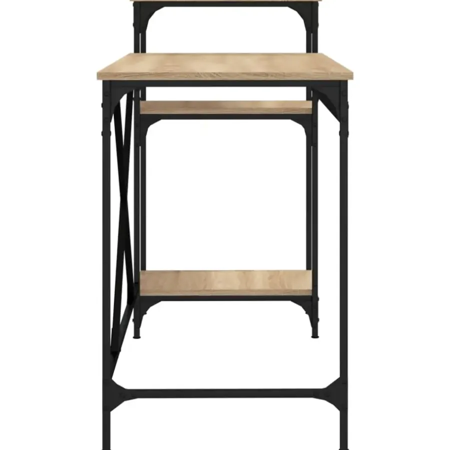 Bureaus-vidaXL - Bureau - Bruin - Bewerkt hout - 135 x 50 x 90 cm