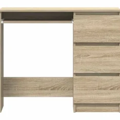 vidaXL - Bureau - Bruin - Bewerkt hout