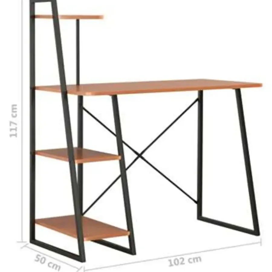 Bureaus-vidaXL - Bureau - Bruin - Bewerkt hout