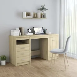 Bureaus-vidaXL - Bureau - Bruin - Bewerkt hout