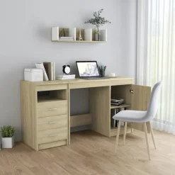 Bureaus-vidaXL - Bureau - Bruin - Bewerkt hout