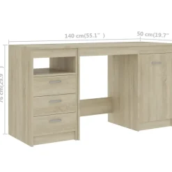 Bureaus-vidaXL - Bureau - Bruin - Bewerkt hout