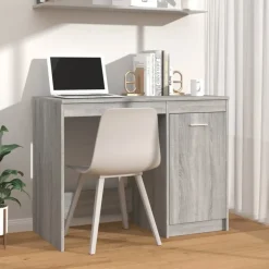 Bureaus-vidaXL - Bureau - Grijs - Bewerkt hout