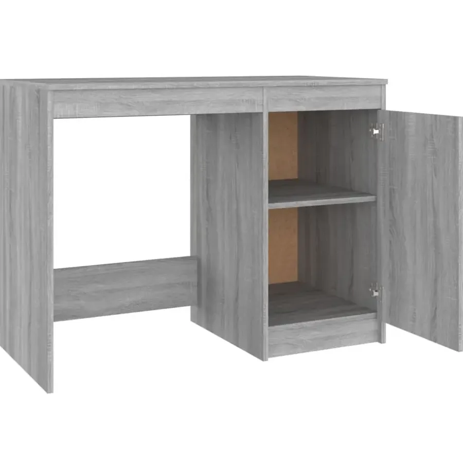 Bureaus-vidaXL - Bureau - Grijs - Bewerkt hout