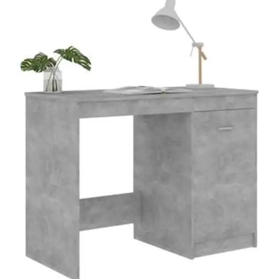 Bureaus-vidaXL - Bureau - Grijs - Bewerkt hout