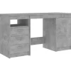 Bureaus-vidaXL - Bureau - Grijs - Bewerkt hout