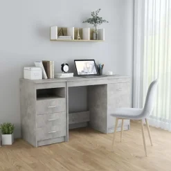 Bureaus-vidaXL - Bureau - Grijs - Bewerkt hout