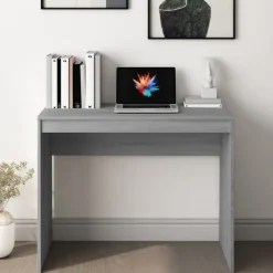 Bureaus-vidaXL - Bureau - Grijs - Bewerkt hout