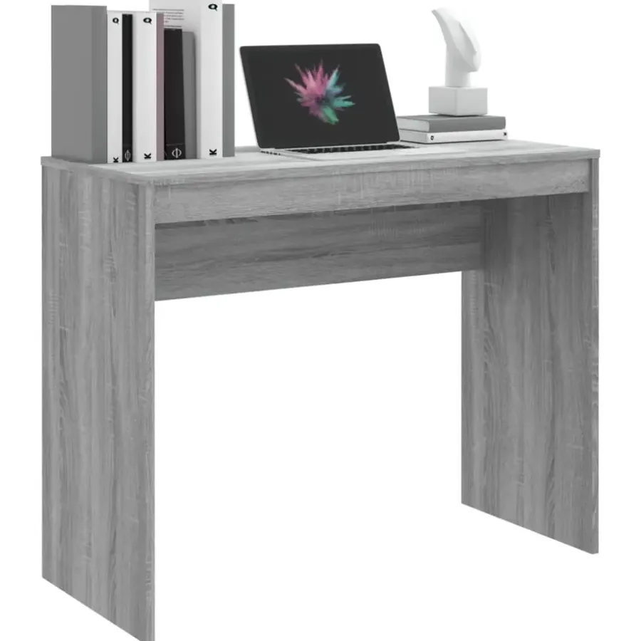 Bureaus-vidaXL - Bureau - Grijs - Bewerkt hout