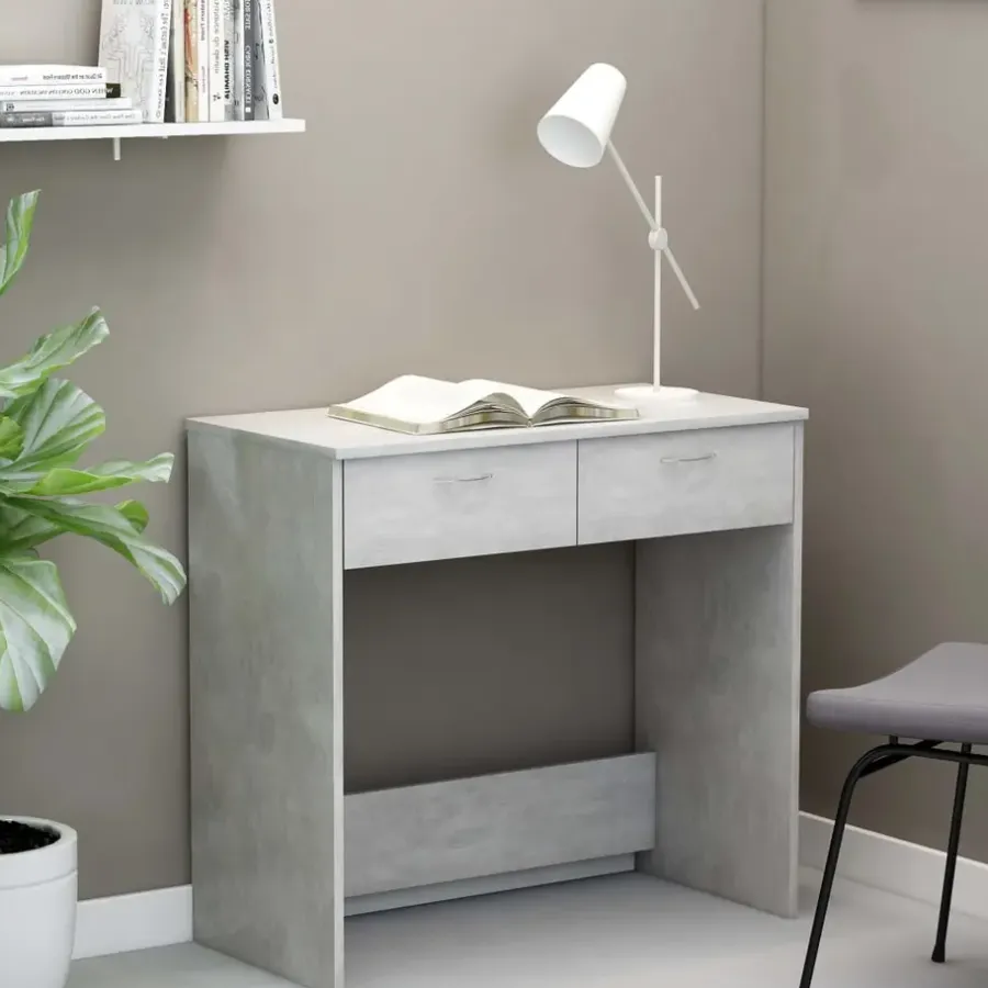 Bureaus-vidaXL - Bureau - Grijs - Bewerkt hout