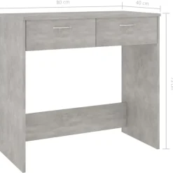 Bureaus-vidaXL - Bureau - Grijs - Bewerkt hout