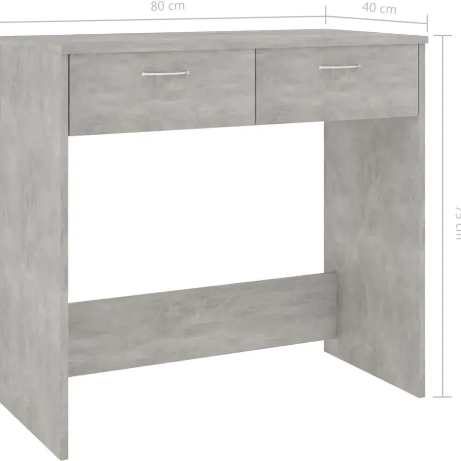 Bureaus-vidaXL - Bureau - Grijs - Bewerkt hout