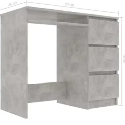 vidaXL - Bureau - Grijs - Bewerkt hout