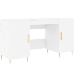 vidaXL - Bureau - Wit - Bewerkt hout