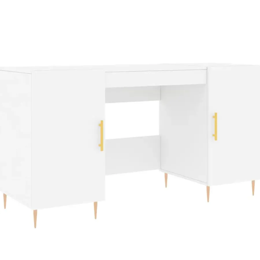 vidaXL - Bureau - Wit - Bewerkt hout