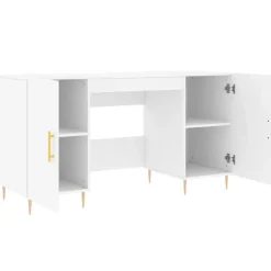 vidaXL - Bureau - Wit - Bewerkt hout