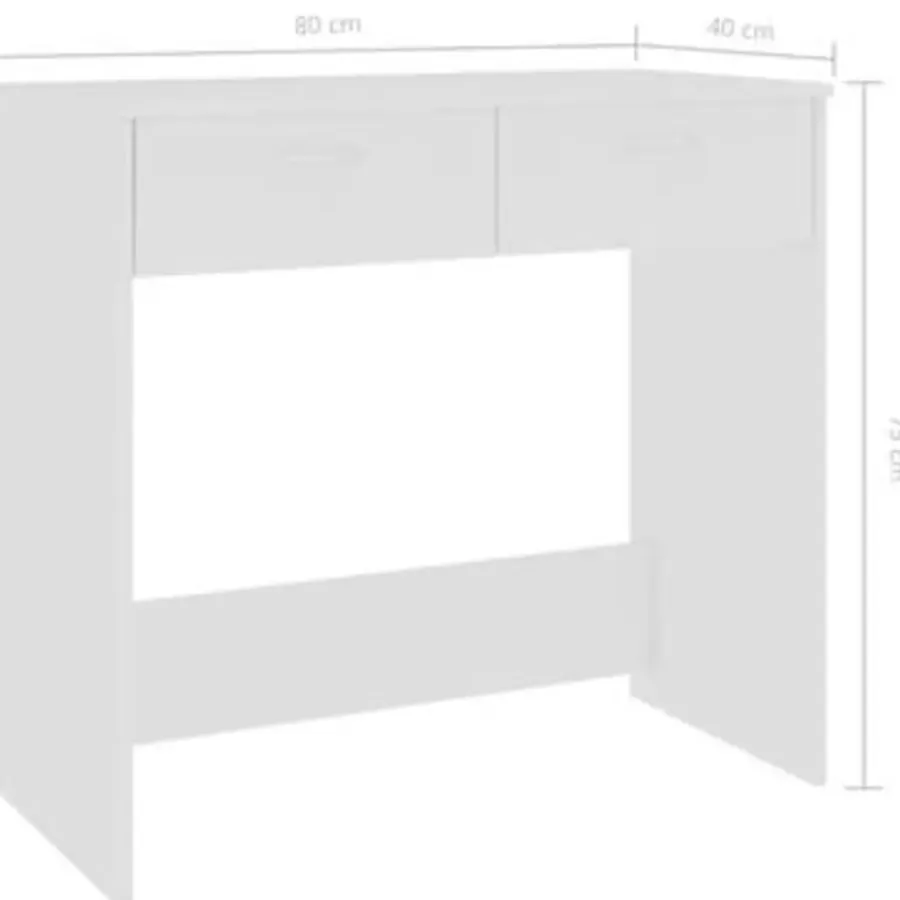 Bureaus-vidaXL - Bureau - Wit - Bewerkt hout