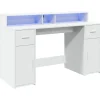 vidaXL - Bureau - Wit - Bewerkt hout - 140 x 55 x 91 cm