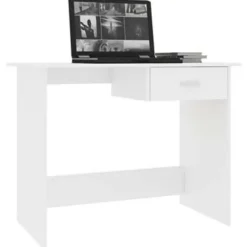 vidaXL - Bureau - Wit - Bewerkt hout
