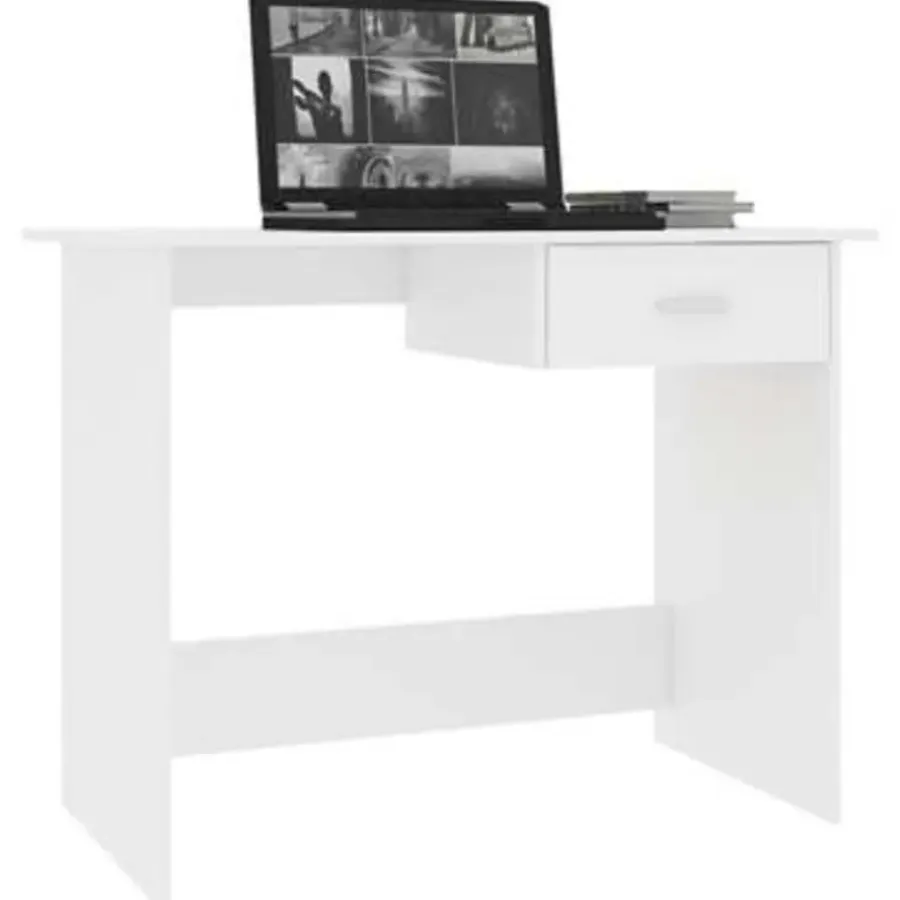 vidaXL - Bureau - Wit - Bewerkt hout