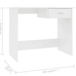 vidaXL - Bureau - Wit - Bewerkt hout
