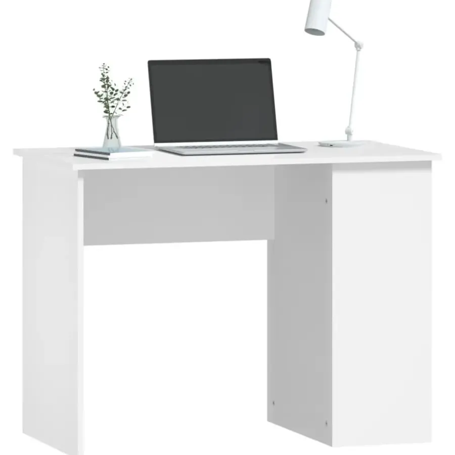 vidaXL - Bureau - Wit - Bewerkt hout