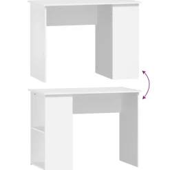 vidaXL - Bureau - Wit - Bewerkt hout