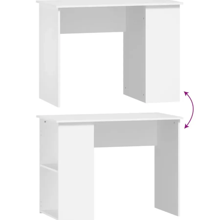 vidaXL - Bureau - Wit - Bewerkt hout
