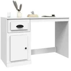 vidaXL - Bureau - Wit - Bewerkt hout