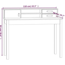 vidaXL - Bureau - Wit - Grenenhout