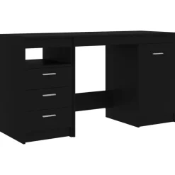 vidaXL - Bureau - Zwart - Bewerkt hout