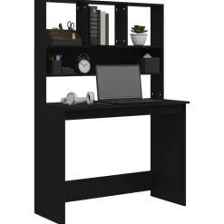 vidaXL - Bureau - Zwart - Bewerkt hout