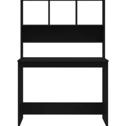 vidaXL - Bureau - Zwart - Bewerkt hout