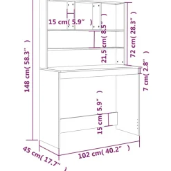 vidaXL - Bureau - Zwart - Bewerkt hout