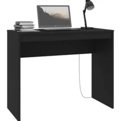 vidaXL - Bureau - Zwart - Bewerkt hout