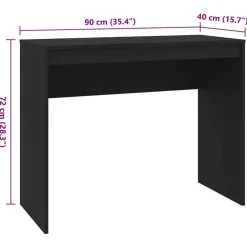 vidaXL - Bureau - Zwart - Bewerkt hout