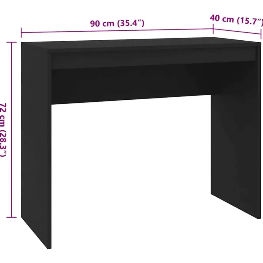 vidaXL - Bureau - Zwart - Bewerkt hout