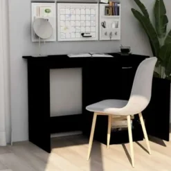 Bureaus-vidaXL - Bureau - Zwart - Bewerkt hout