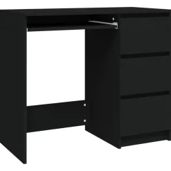 Bureaus-vidaXL - Bureau - Zwart - Bewerkt hout