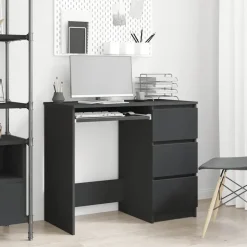 Bureaus-vidaXL - Bureau - Zwart - Bewerkt hout