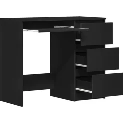 Bureaus-vidaXL - Bureau - Zwart - Bewerkt hout