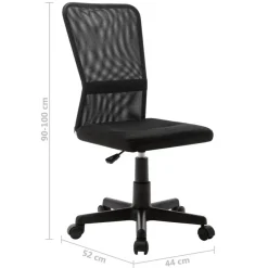 Bureaustoelen|Bureaustoelen-vidaXL - Bureaustoel - Zwart - Gaas