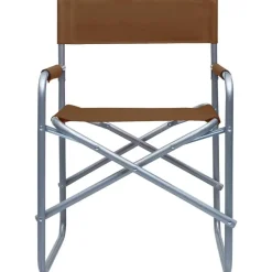vidaXL - Campingstoel - Bruin - Metaal - 2 stuks