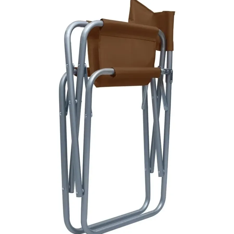 vidaXL - Campingstoel - Bruin - Metaal - 2 stuks